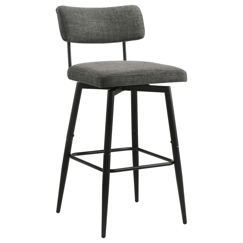 Levine Fabric Upholstered Swivel Bar Chair Grey (Set of 2)