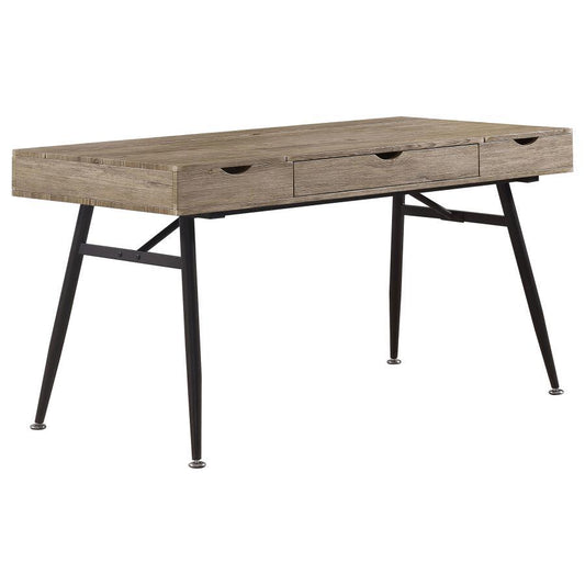 Rafael - 1-Drawer Desk With Storage - Rustic Driftwood