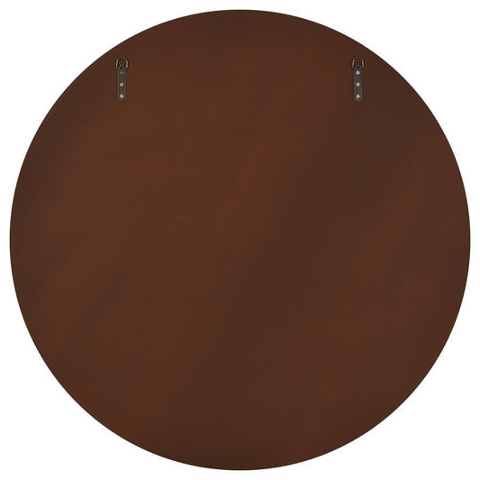 Dexter - Round Reeding Frame Wall Mirror - Brown