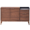 Bevis - Server - Green Fabric & Walnut