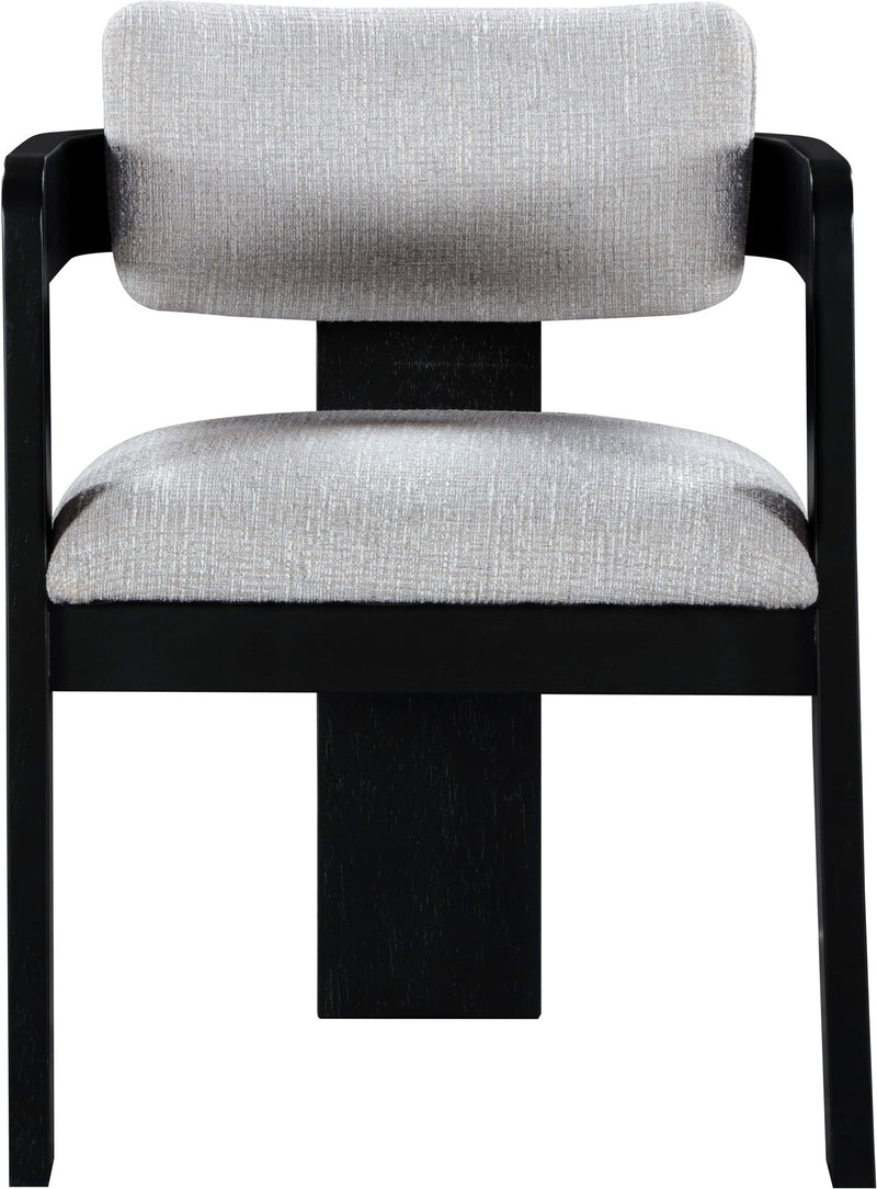 Sacha - Linen Dining Chair With Black Base (Set of 2)
