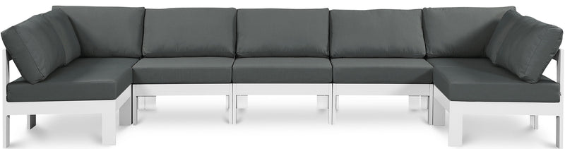 Nizuc - Outdoor Patio 7 Piece Modular Sectional With White Frame