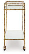Plattfield - Bar Cart - Antique Gold Finish
