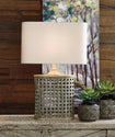 Deondra - Gray - Metal Table Lamp