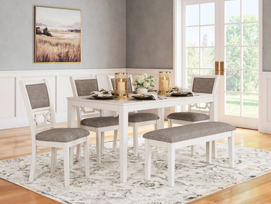 Erinberg - Antique White - Dining Room Table Set (Set of 6)