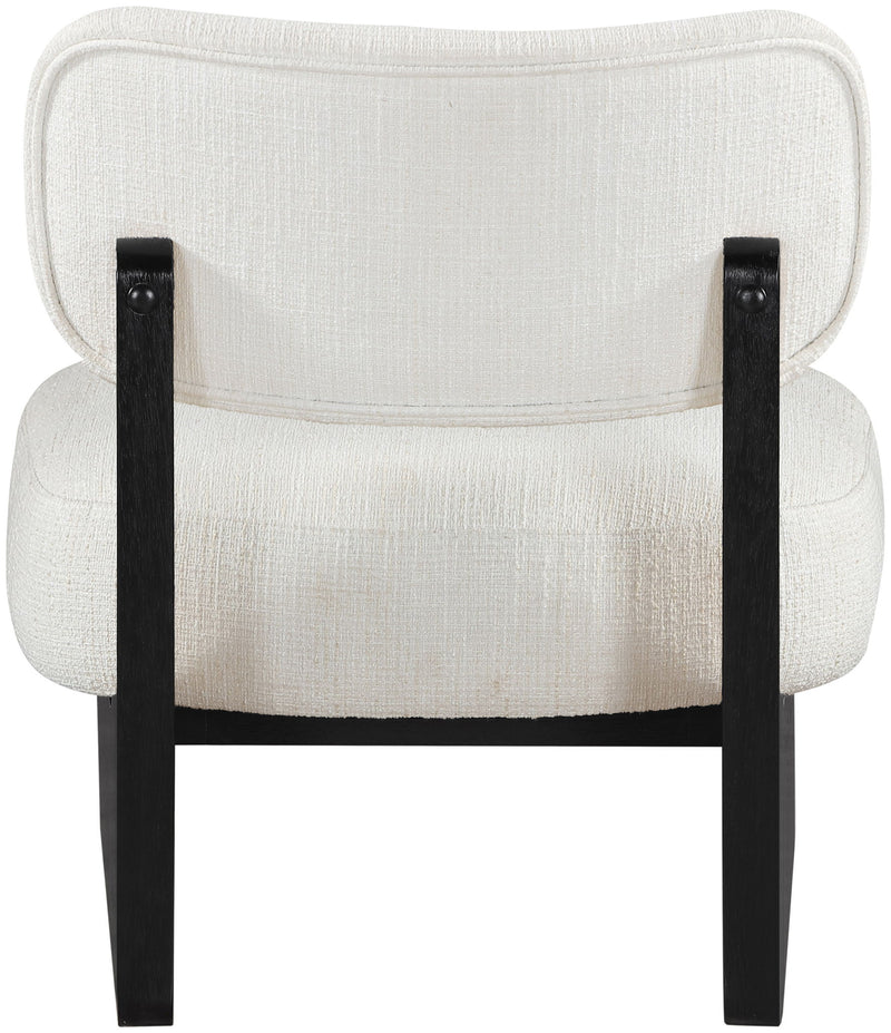 Vetra - Linen Textured Fabric Upholstered Accent Chair With Black Base