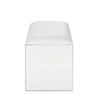Nysa - Vanity Stool - Ivory Synthetic Leather , Mirrored & Faux Crystals