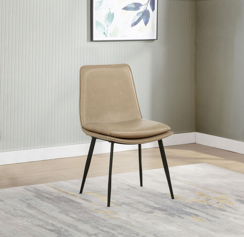Ortega Upholstered Dining Side Chair Tan (Set of 2)