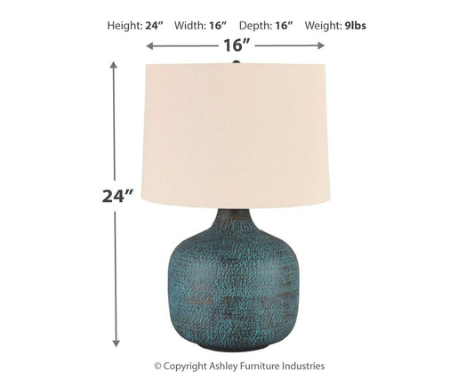 Malthace - Patina - Metal Table Lamp