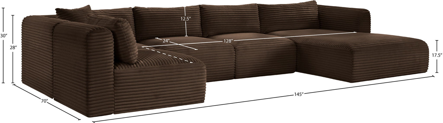 Shaggy - 5 Piece Modular U-Shaped Sectional