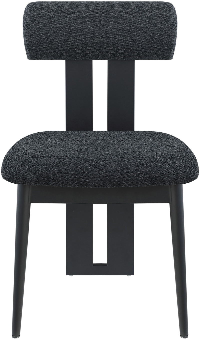 Dario - Boucle Dining Chair With Black Frame (Set of 2)