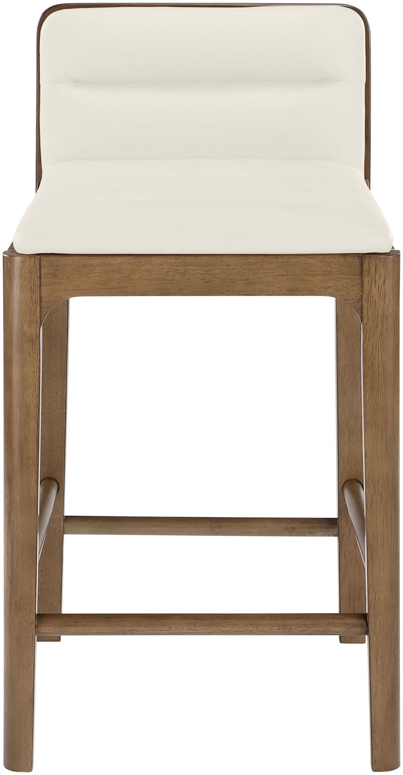Ellis - Vegan Leather Upholstered Counter Stool (Set of 2) - Brown Base