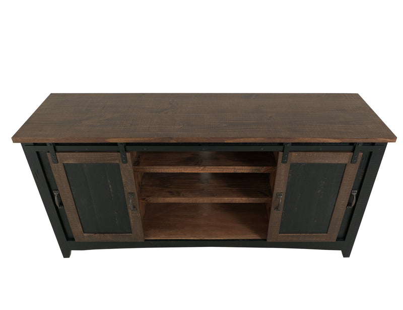 Pueblo - TV Stand / Console / Wall Unit - Black / Medium Brown
