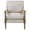 Dempsy - Upholstered Accent Chair With Casters - Beige