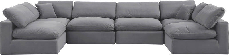 Comfy - 6 Piece Velvet Modular Armless Sectional