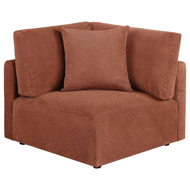 Elysia Chenille Upholstered Modular Corner Chair Coral