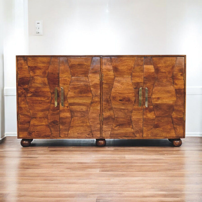 Wavecrest Cabinet, 4 Shelves - Chestnut