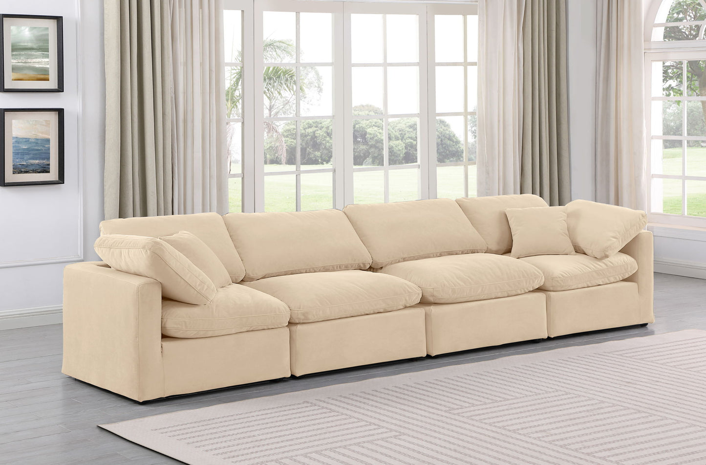 Indulge - Velvet 4 Seat Modular Sofa