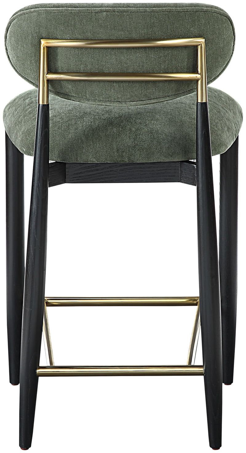 Riccio - Fabric Stool - Black Frame