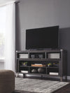 Todoe - 2 Pc. - 65" TV Stand with Wide Fireplace Insert - Gray