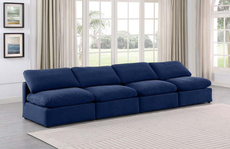 Indulge - Velvet 4 Seat Modular Armless Sofa
