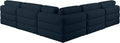 Beckham - Modular Sectional 5 Piece - Navy - Fabric - Modern & Contemporary