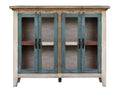 Antique - Console With 4 Glass Doors - Multicolor