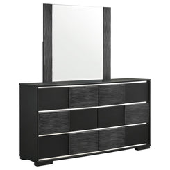 Blacktoft - 6-Drawer Dresser With Mirror - Black