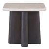 Jacory - End Table With Bottocino Marble Top - Beige / Espresso