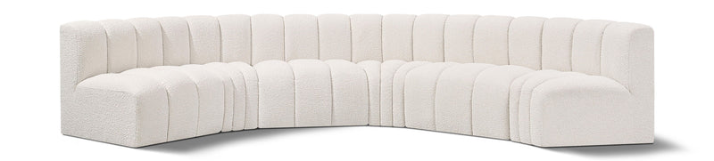 Arc - Boucle Fabric 6 Piece U-Shaped Modular Sofa