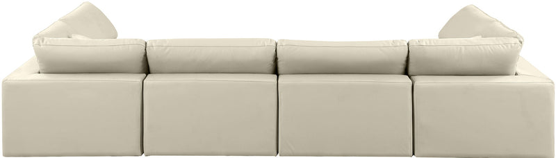 Comfy - 6 Piece Faux Leather Modular Armless Sectional