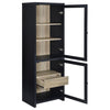 Denison - 67" 2-Door Media Tower Storage Cabinet - Black