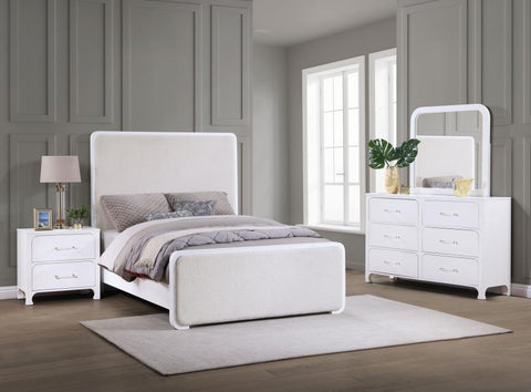 White / 5 Pc. Bed, Nightstand, Dresser, Mirror, Chest / Queen