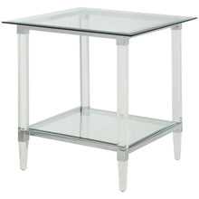 Polyanthus - End Table - Clear Acrylic, Chrome & Clear Glass - 24"