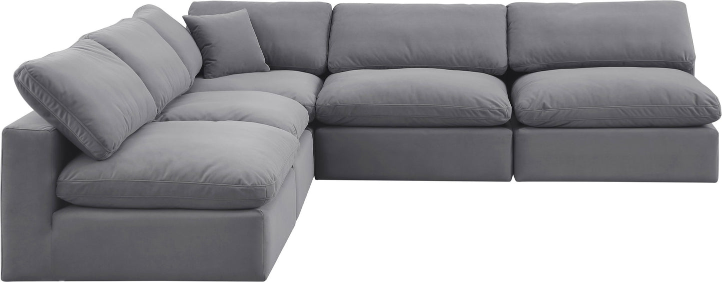 Comfy - 5 Piece Velvet Modular Corner Armless Sectional