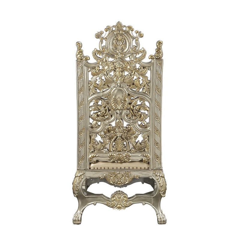 Danae - Side Chair (Set of 2) - Synthetic Leather , Champagne & Gold