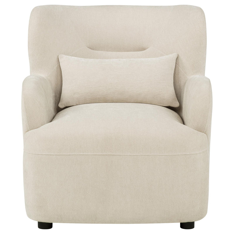 Duvall Contemporary Fabric Deep-Seated High-Back Accent Chair Beige