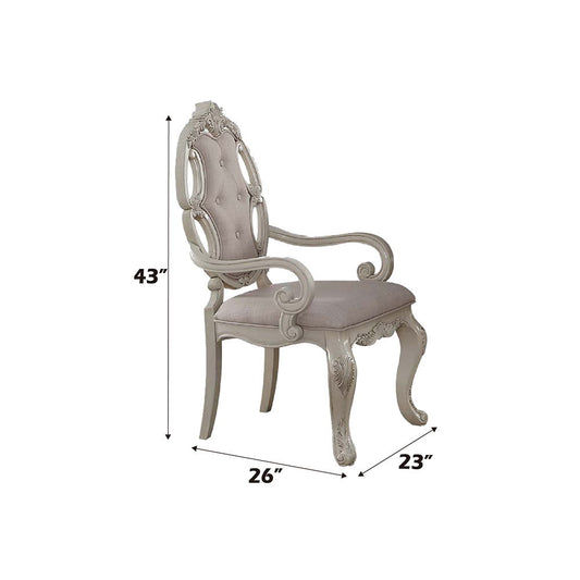 Ragenardus - Arm Chair (Set of 2) - Fabric & Antique White