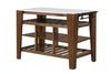 Alaroa - Kitchen Island - Marble Top & Rustic Brown