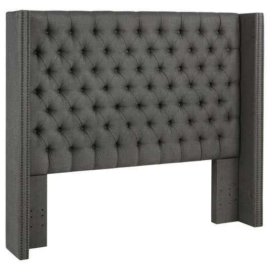 Bancroft - Upholstered Queen Wingback Headboard - Gray