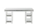 Noralie - Writing Desk - Clear Glass, Mirrored & Faux Diamonds