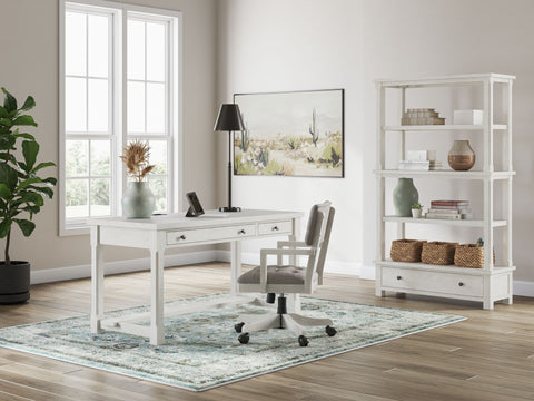 White / 3 Pc. Desk, Chair, Bookcase