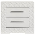 Ives - 2-Drawer Nightstand Bedside Table - White High Gloss