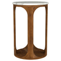 Berkeley - Round Marble Top Side Table - White And Brown