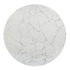 Koen - Round Dining Table, Engineering Marble Top - White & Black
