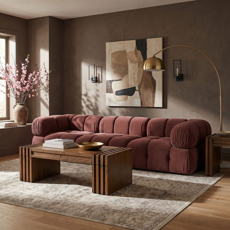 Orin - Velvet Performance Fabric Upholstered 3 Piece Modular Sofa