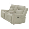 Kennett - Chenille Upholstered Power Reclining Loveseat - Ivory