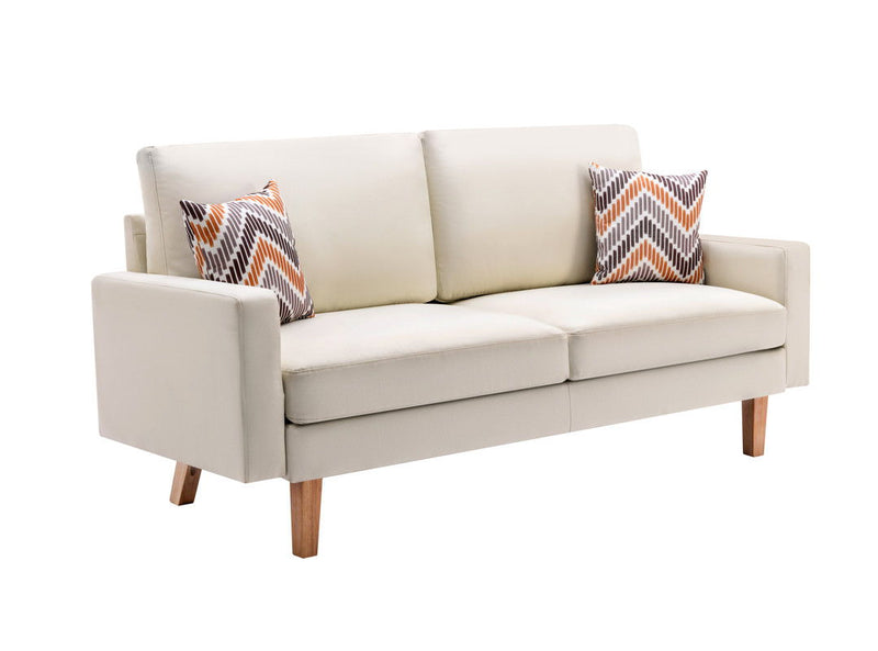Bahamas - Minimalistic Sofa With 2 Throw Pillows