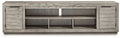Naydell - XL TV Stand w/Fireplace Option - Gray