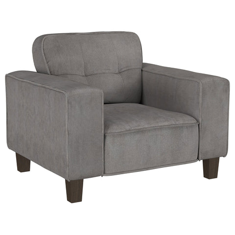 Deerhurst - Upholstered Track Arm Tufted Accent Chair - Charcoal